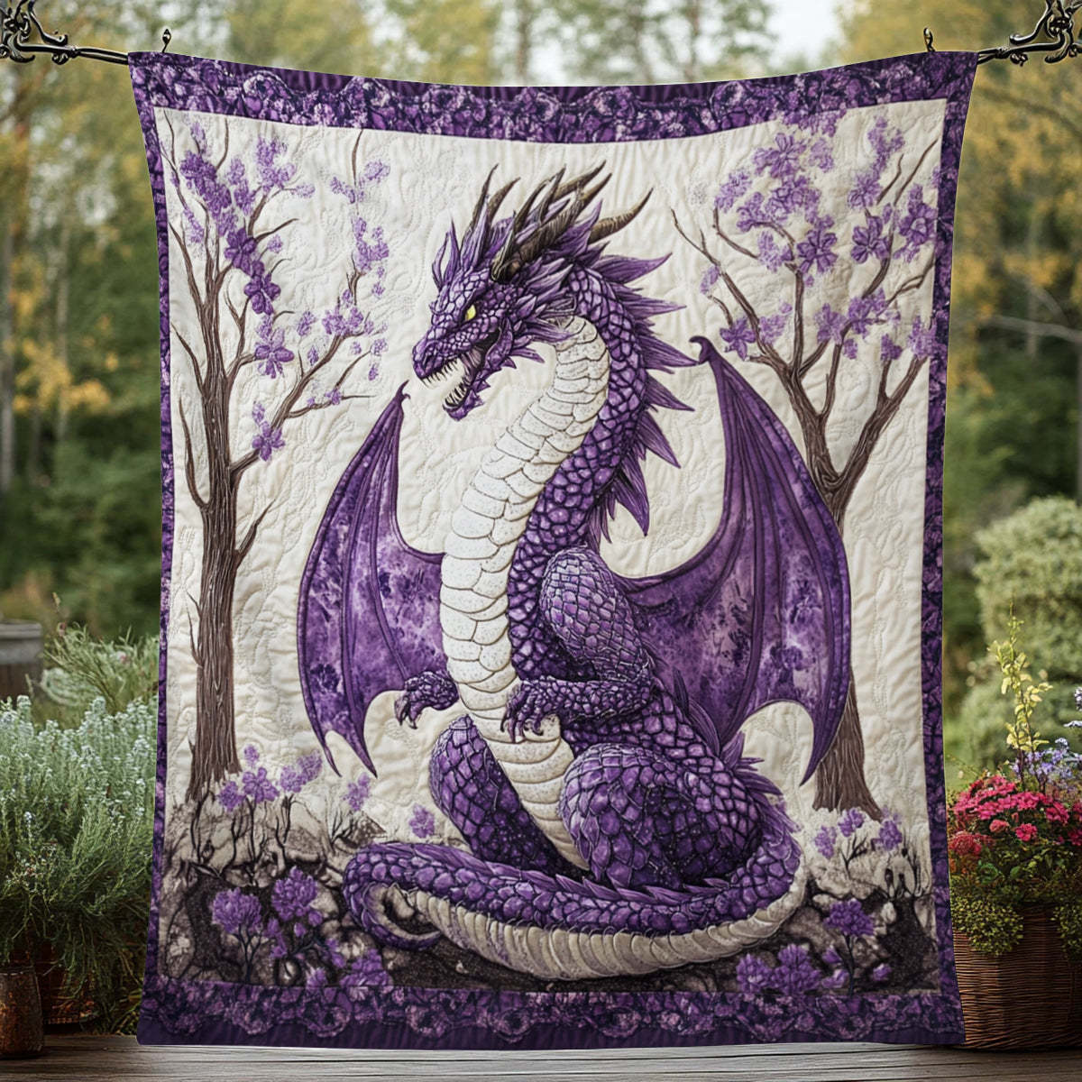 Purple Forest Dragon Blanket