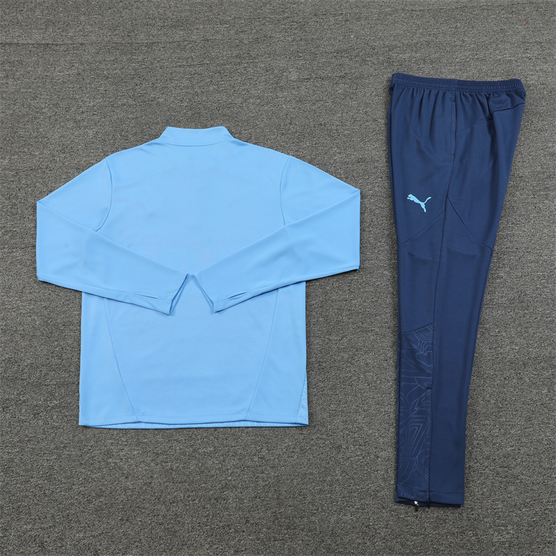 JerseysGala.com | Manchester City 24-25 Long Sleeve Training Set - Light Blue -Customize Name, Number and Patch | Worldwide Shipping