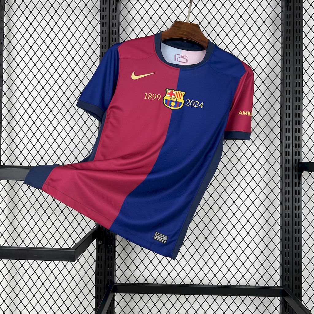 ManixJersey.com | Barcelona 24-25 Home Unsponsored 125th Anniversary Jersey - Fans Version -Customize Name, Number and Patch | Worldwide Shipping