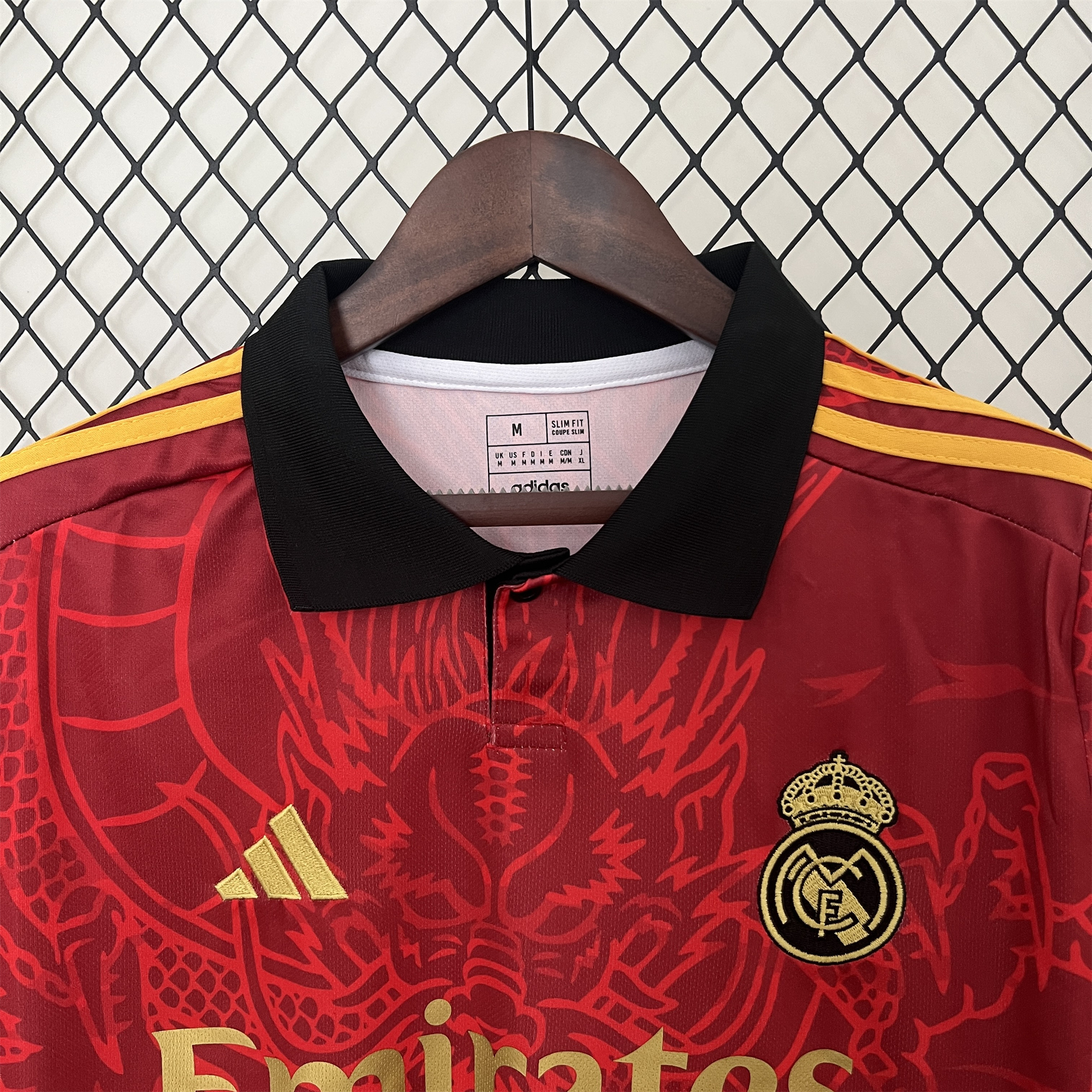 ManixJersey.com | Real Madrid 24-25 Red Colorful Dragon Speical Jersey - Fans Version -Customize Name, Number and Patch | Worldwide Shipping