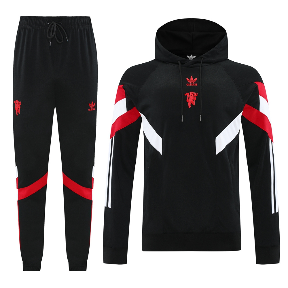 ManixJersey.com | Manchester United 24-25 Originals LFSTLR Training Hoodie Set - Black -Customize Name, Number and Patch | Worldwide Shipping