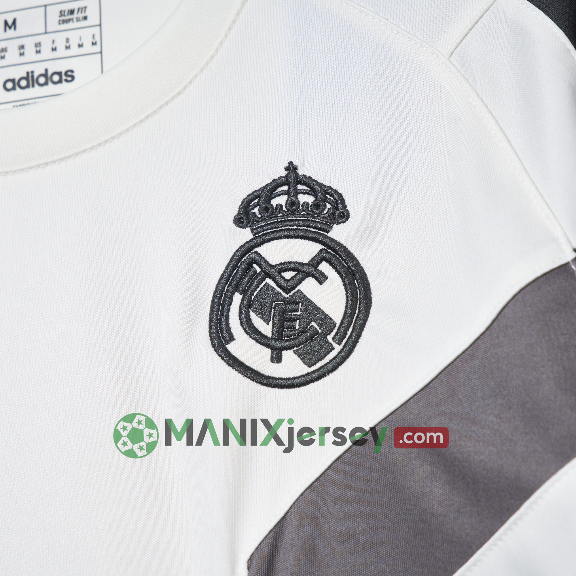 ManixJersey.com | Real Madrid 24-25 Throwback Originals T-Shirt - White -Customize Name, Number and Patch | Worldwide Shipping