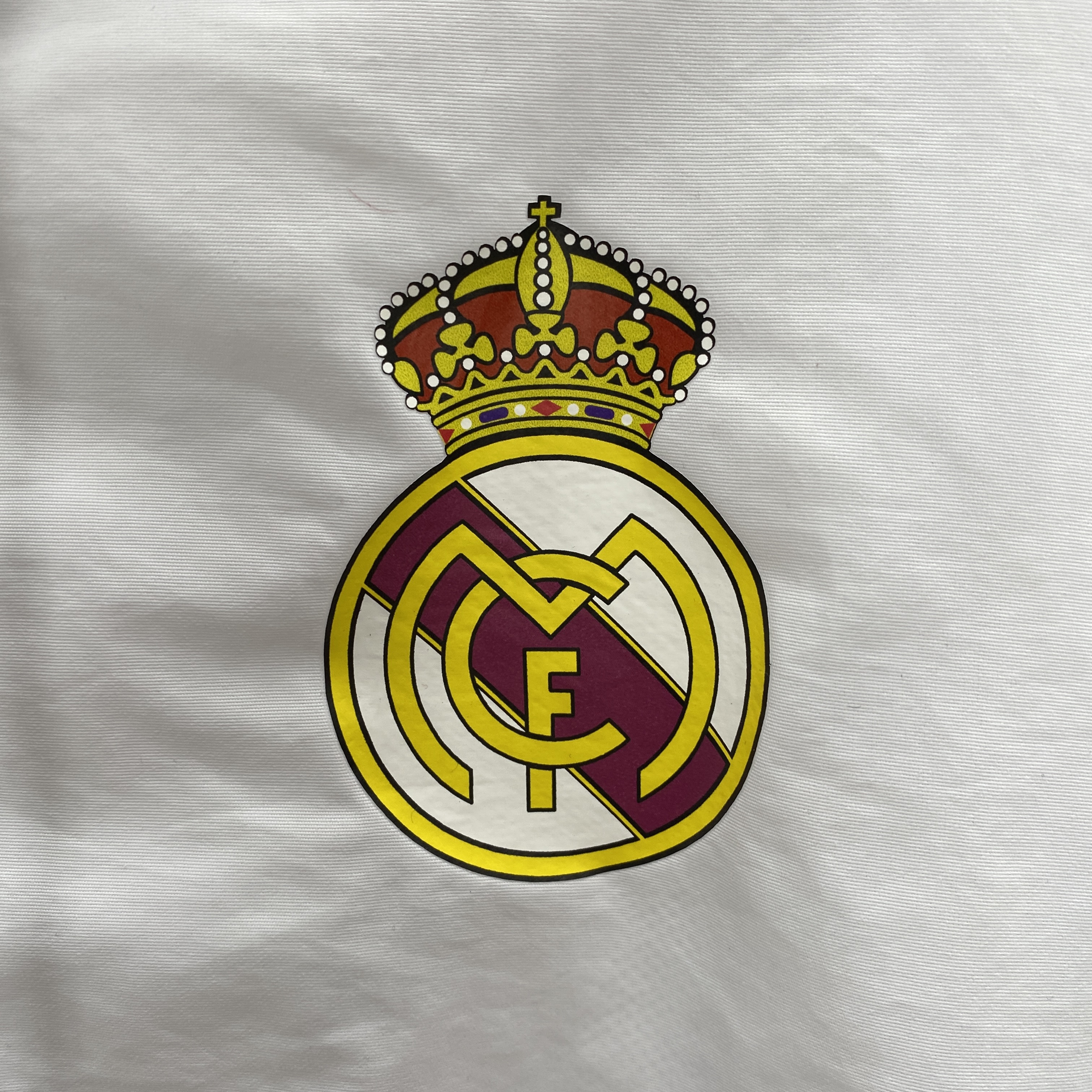 JerseysGala.com | Real Madrid 24-25 Throwback Windbreaker Jacket - White & Orange -Customize Name, Number and Patch | Worldwide Shipping