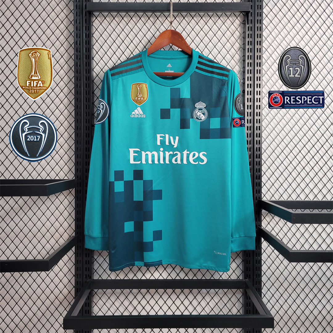 ManixJersey.com | Retro Real Madrid 17-18 Third Long Sleeve Jersey -Customize Name, Number and Patch | Worldwide Shipping