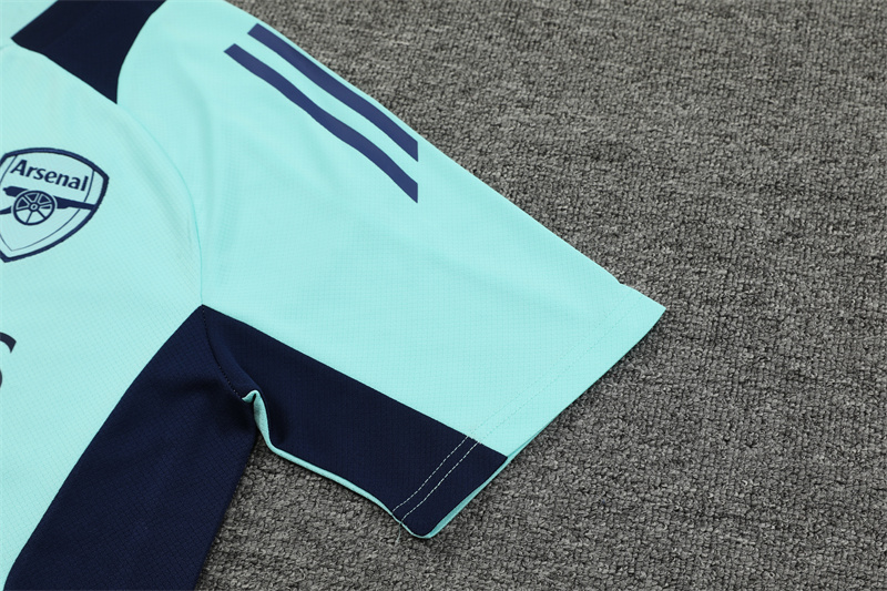 ManixJersey.com | Arsenal 24-25 Short-Sleeve Training Kids Kit - Lake Blue -Customize Name, Number and Patch | Worldwide Shipping