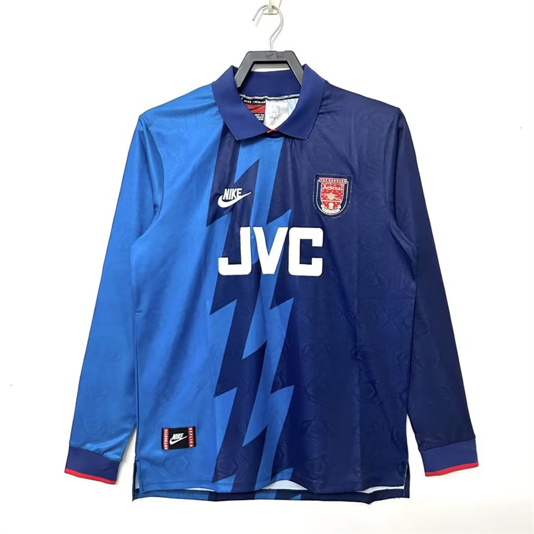 ManixJersey.com | Retro Arsenal 95-96 Away Long Sleeve Jersey -Customize Name, Number and Patch | Worldwide Shipping