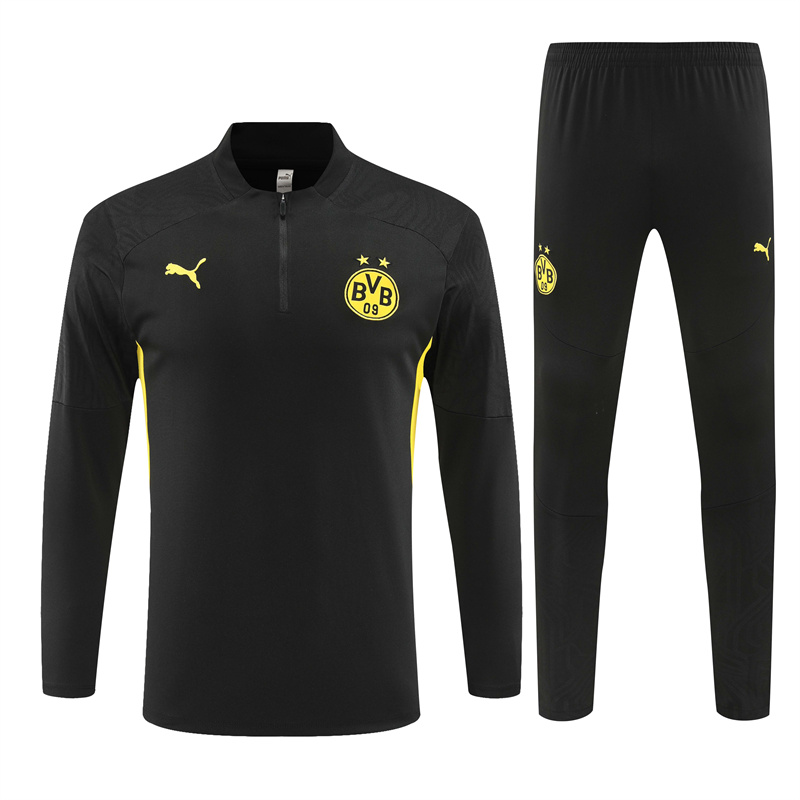 JerseysGala.com | Dortmund 24-25 Long Sleeve Training Set - Black -Customize Name, Number and Patch | Worldwide Shipping