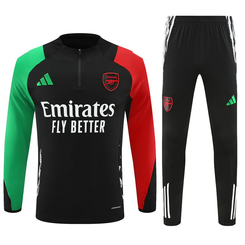 JerseysGala.com | Arsenal 24-25 Long Sleeve Training Set - Black -Customize Name, Number and Patch | Worldwide Shipping