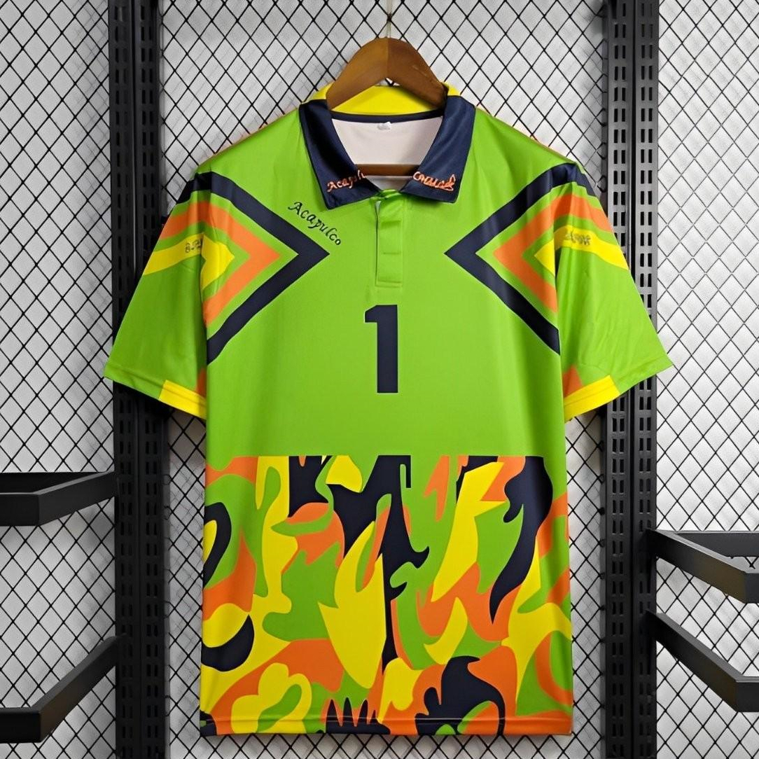 ManixJersey.com | Retro Mexico 1994 Goalkeeper Green Orange Jersey -Customize Name, Number and Patch | Worldwide Shipping