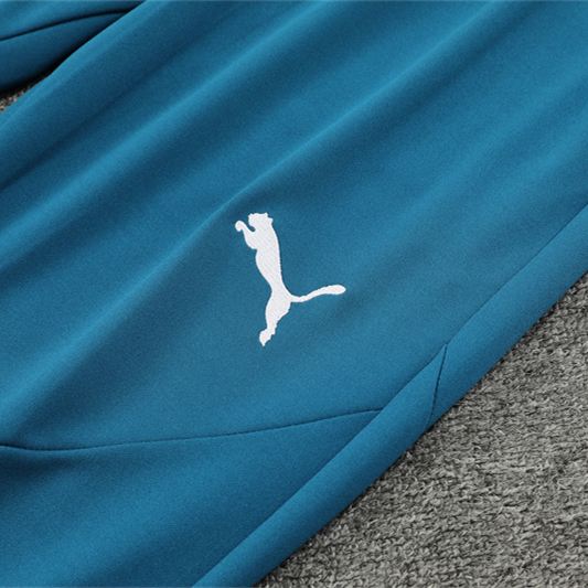 JerseysGala.com | Marseille 24-25 Long Sleeve Training Set - Lake Blue -Customize Name, Number and Patch | Worldwide Shipping