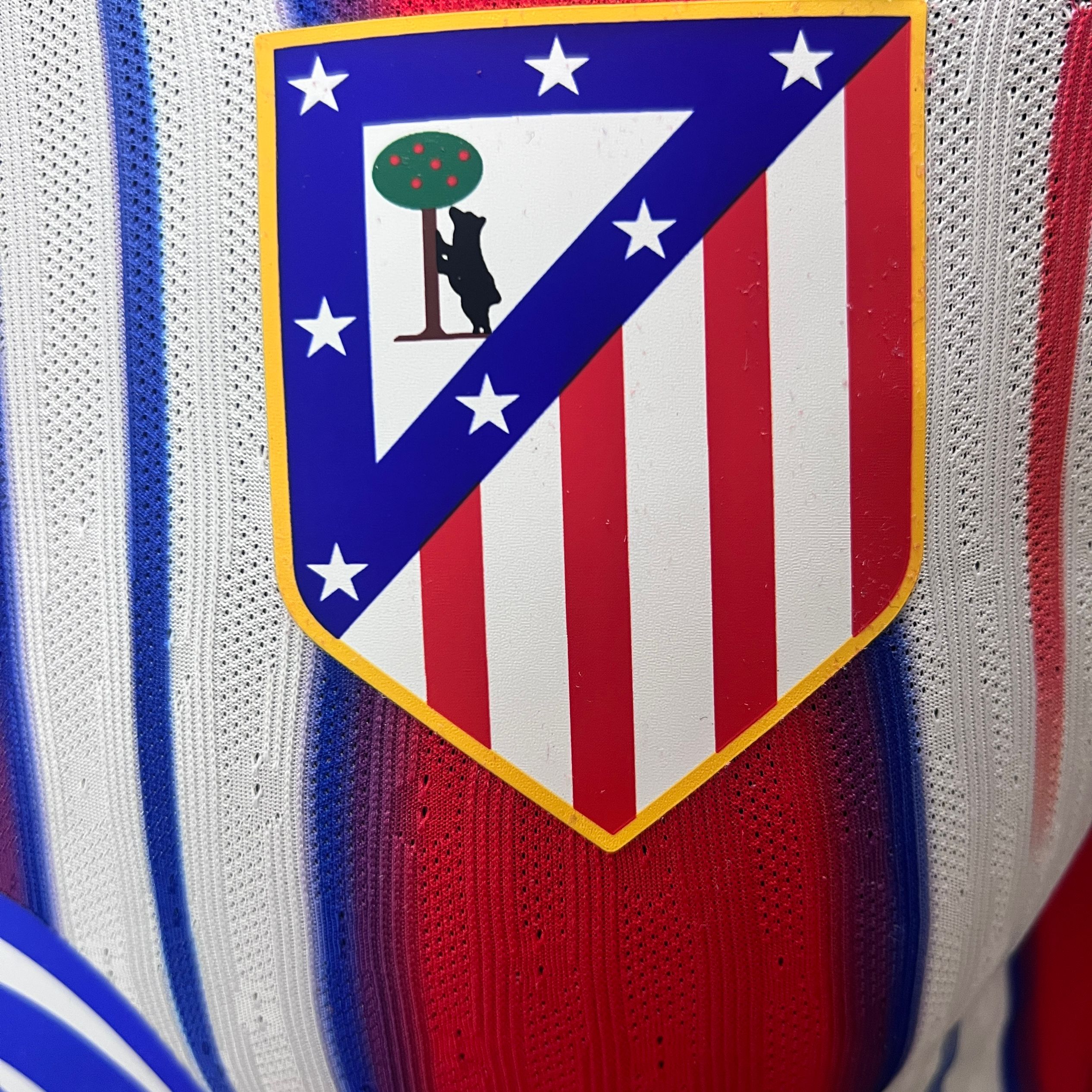 JerseysGala.com | Atletico Madrid 24-25 Home Long Sleeve Jersey - Player Version -Customize Name, Number and Patch | Worldwide Shipping