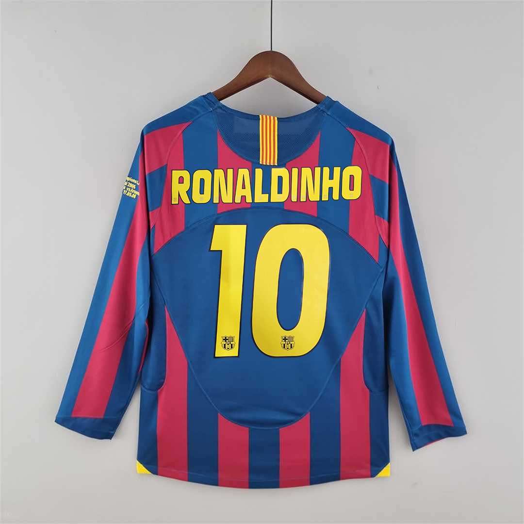 SIUjerseys-Retro Barcelona 05-06 Home Long Sleeve Jersey - UEFA Champions League Final