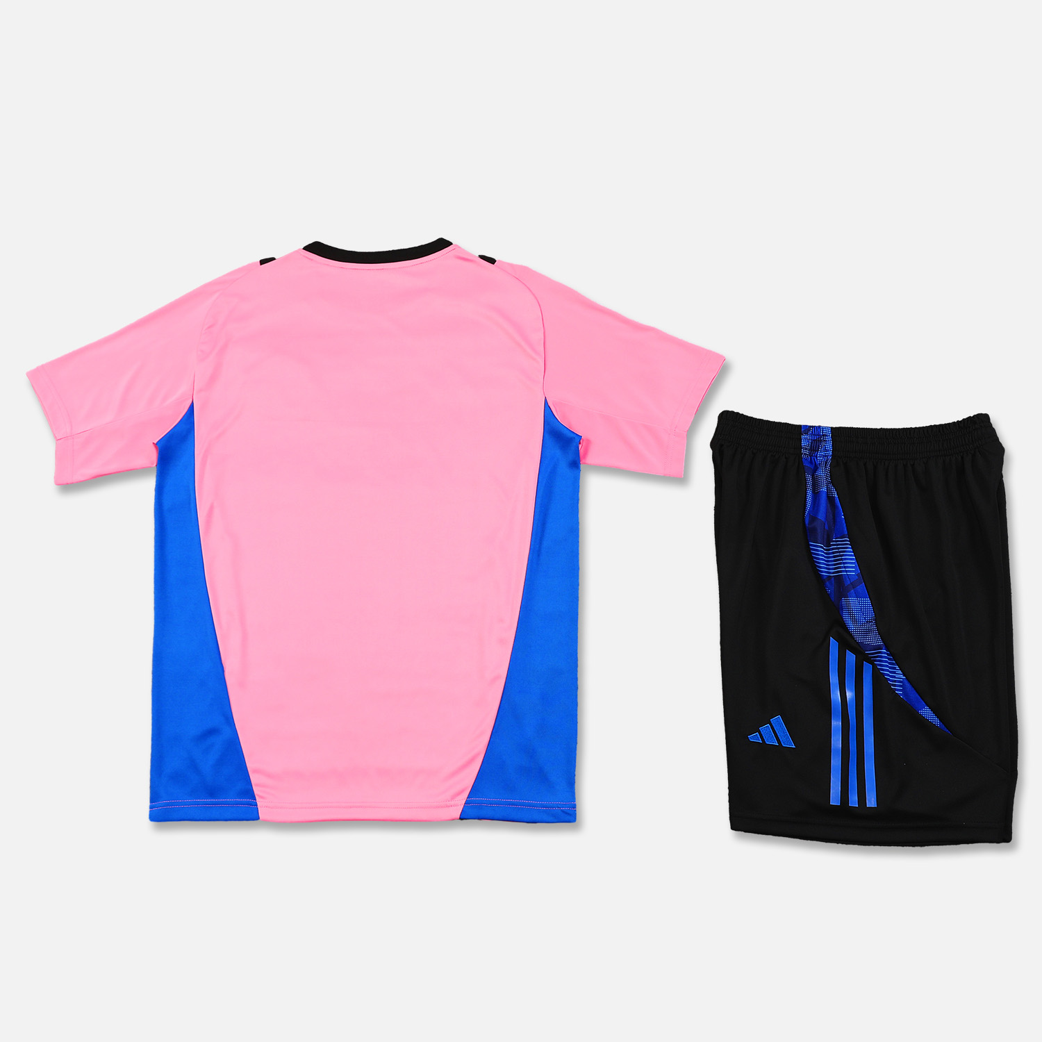ManixJersey.com | Manchester United 24-25 Short-Sleeve Training Set - Pink Top and Black Shorts -Customize Name, Number and Patch | Worldwide Shipping