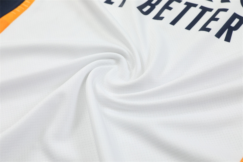 JerseysGala.com | Real Madrid 24-25 Short-Sleeve Training Kids Kit - White & Deep Blue -Customize Name, Number and Patch | Worldwide Shipping