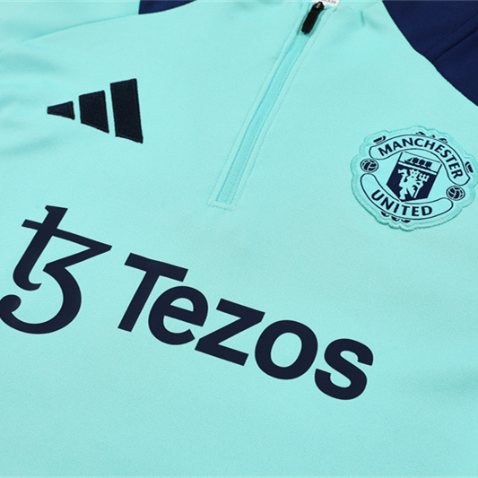 JerseysGala.com | Manchester United 24-25 Long Sleeve Training Set - Lake Blue -Customize Name, Number and Patch | Worldwide Shipping