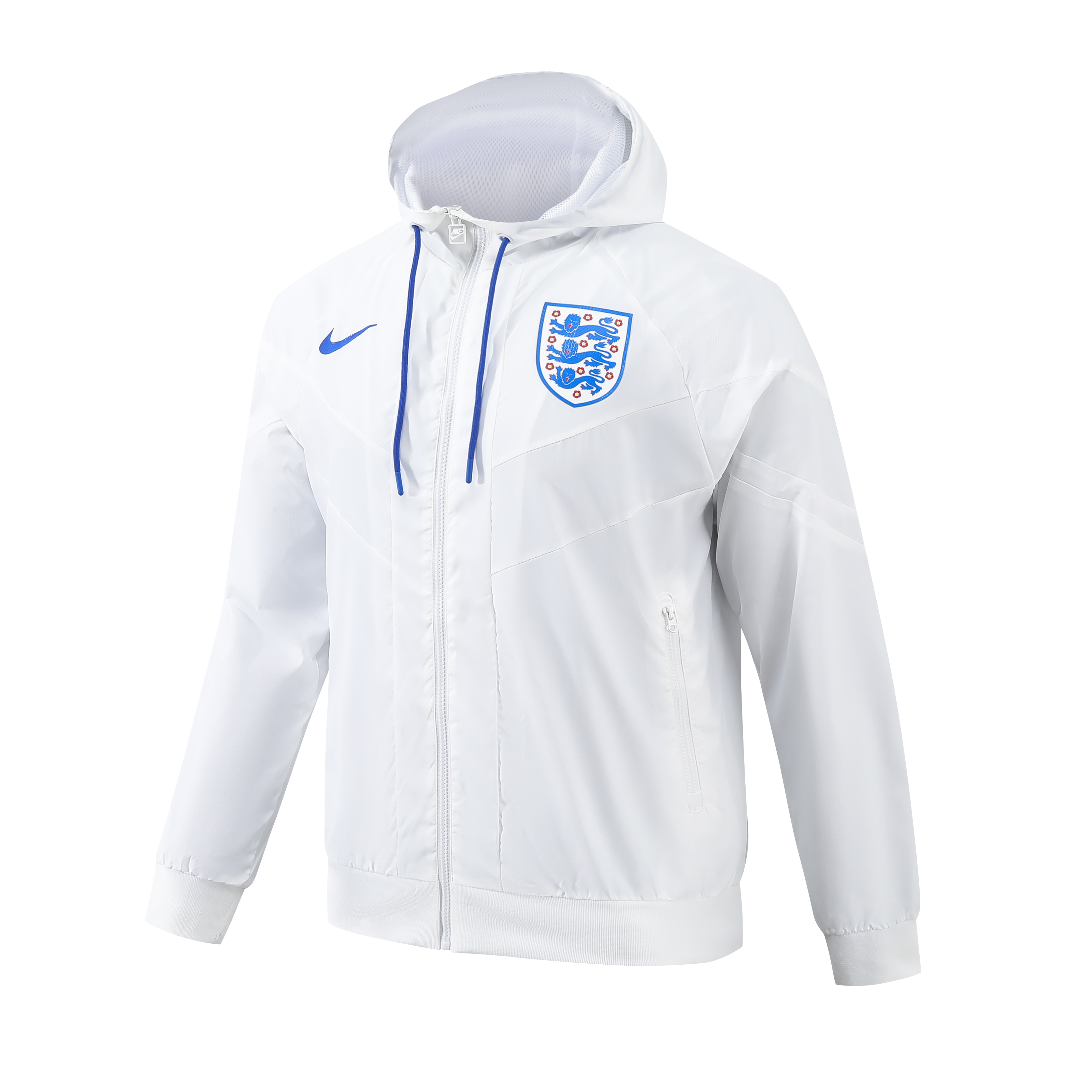 ManixJersey.com | England 2024 National Team Anthem White Hooded Windbreaker - Player Version -Customize Name, Number and Patch | Worldwide Shipping