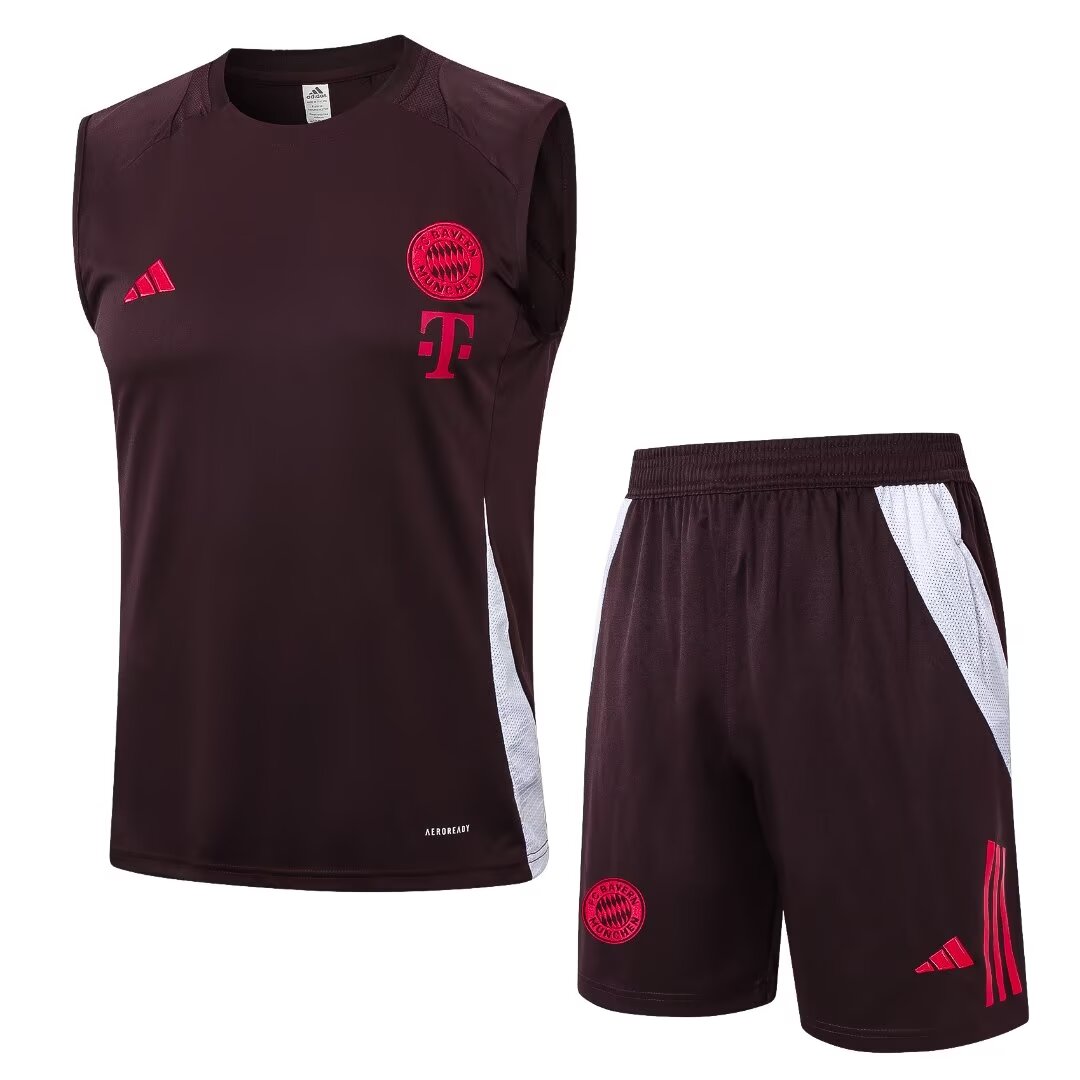 ManixJersey.com | Bayern Munich 24-25 Vest Training Set - Dark Red -Customize Name, Number and Patch | Worldwide Shipping