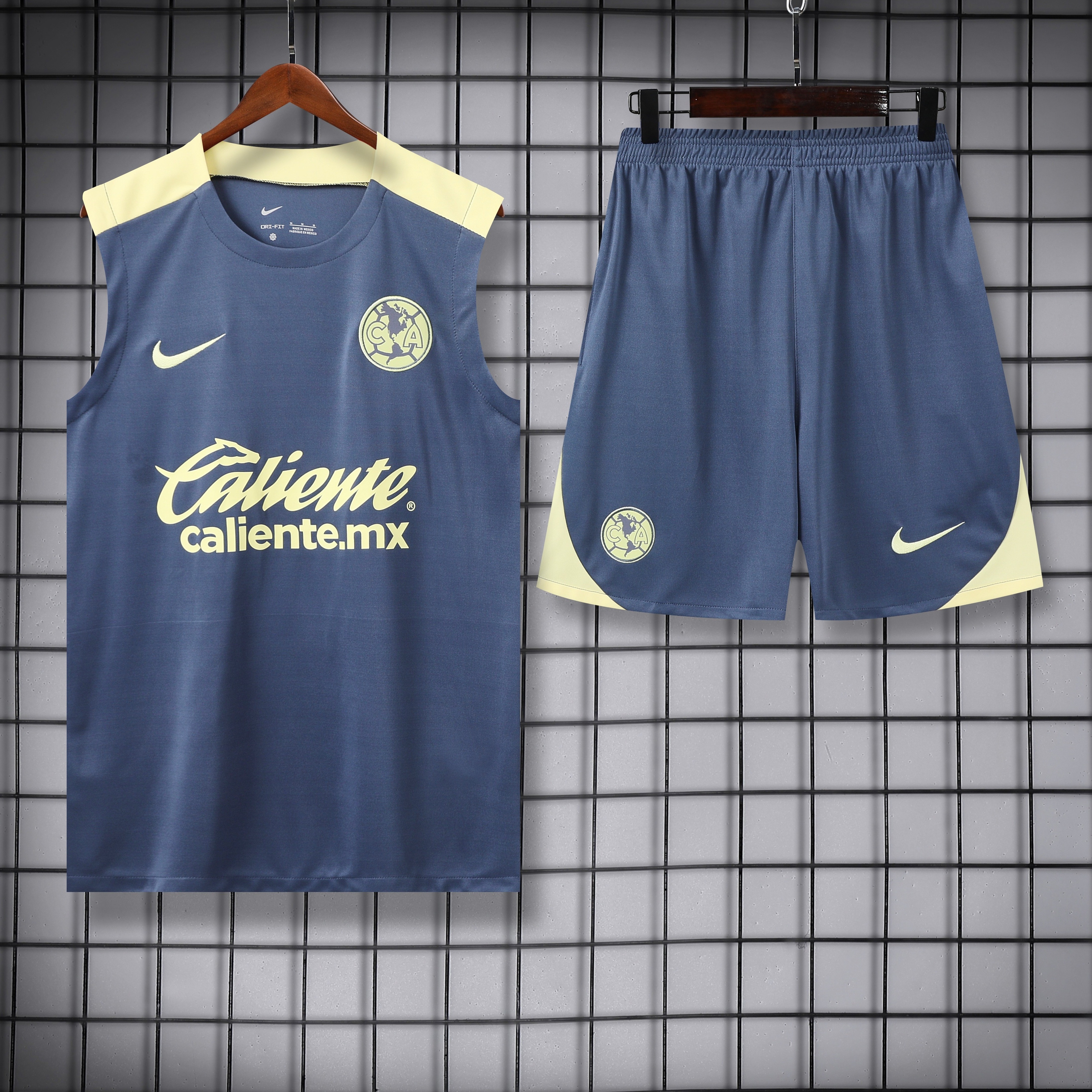 ManixJersey.com | Club América 24-25 Vest Training Set - Grey Vest & Shorts -Customize Name, Number and Patch | Worldwide Shipping