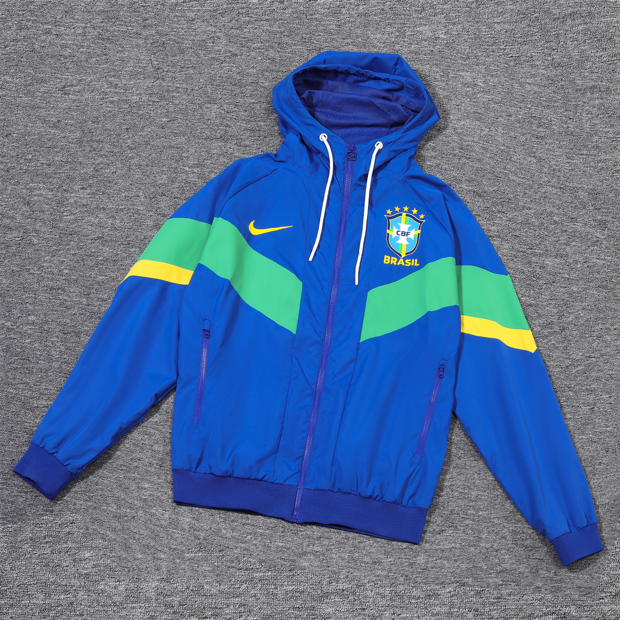 ManixJersey.com | Brazil 2024 National Team Anthem Blue Hooded Windbreaker - Player Version -Customize Name, Number and Patch | Worldwide Shipping