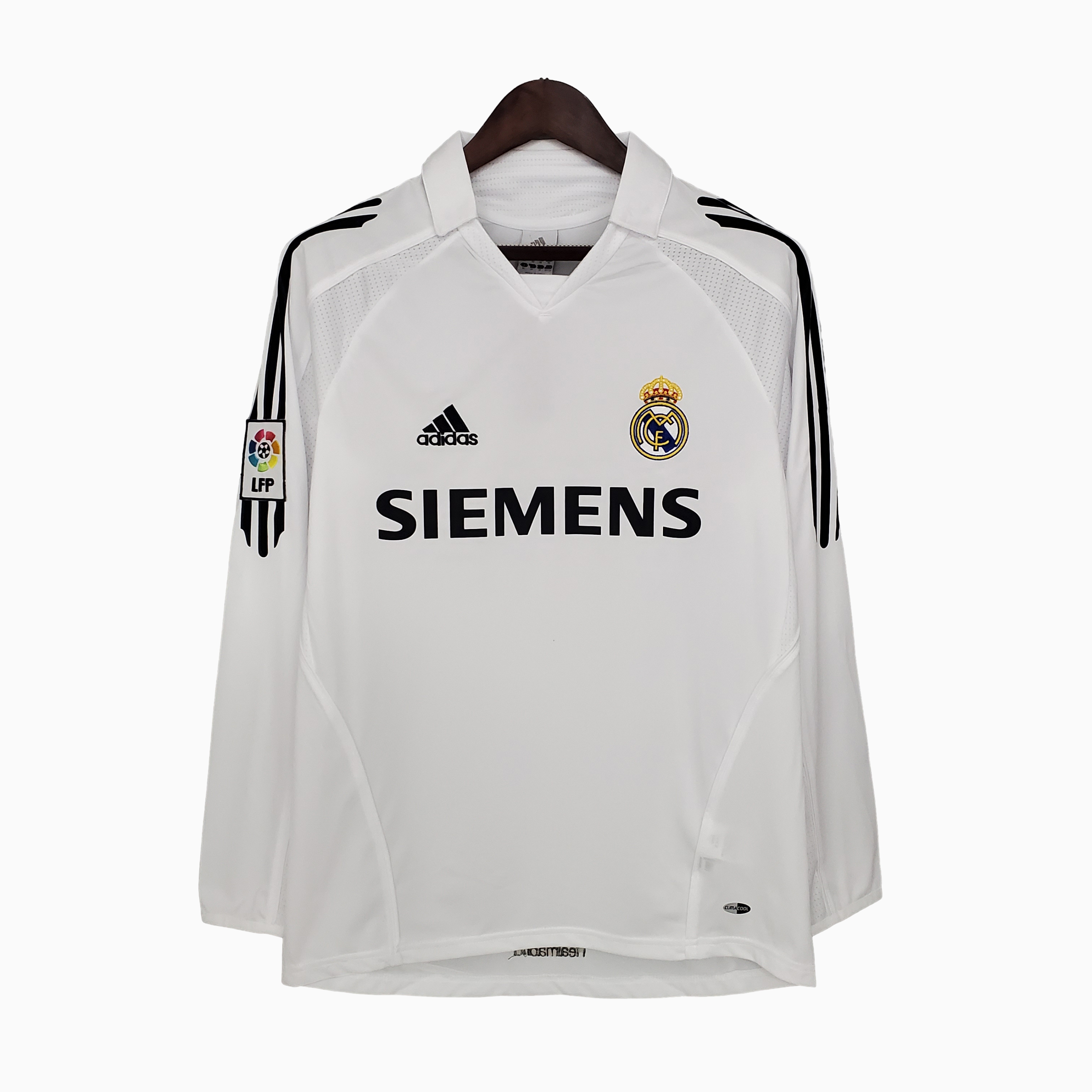 JerseysGala.com | Retro Real Madrid 05-06 Home Stadium Long Sleeve Jersey -Customize Name, Number and Patch | Worldwide Shipping