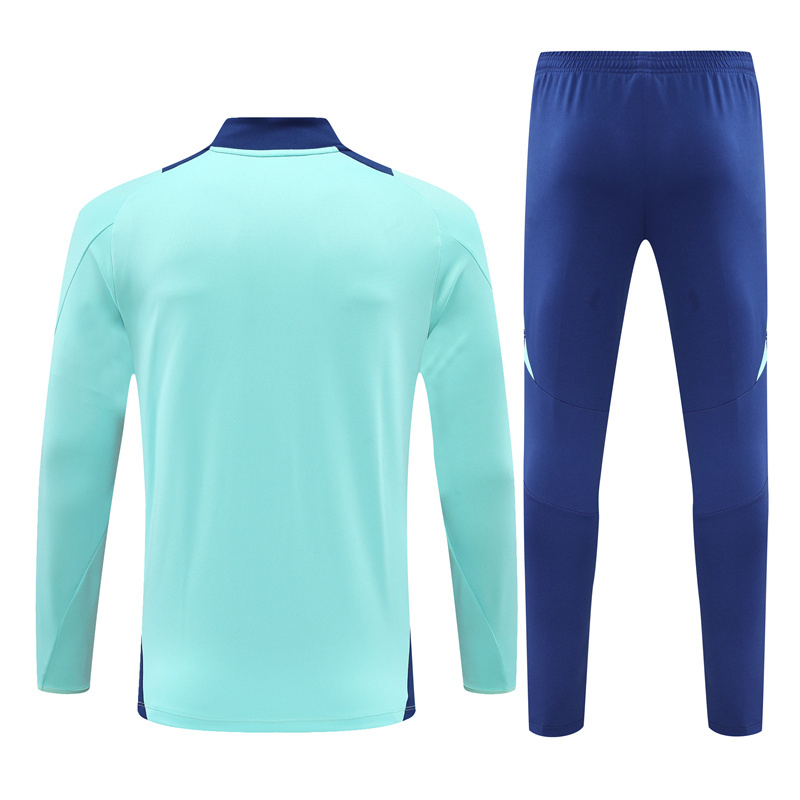 JerseysGala.com | Manchester United 24-25 Long Sleeve Training Set - Lake Blue -Customize Name, Number and Patch | Worldwide Shipping