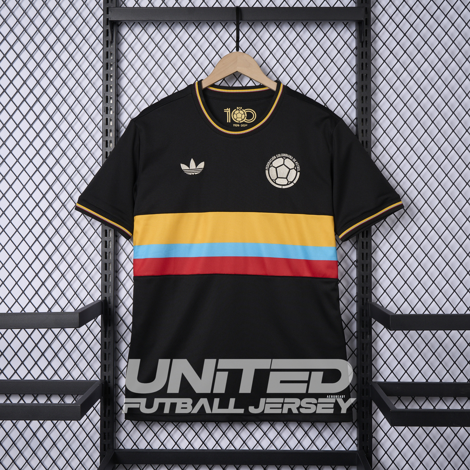 foot-Colombia 2024 100th Anniversary Black Jersey - Fans Version
