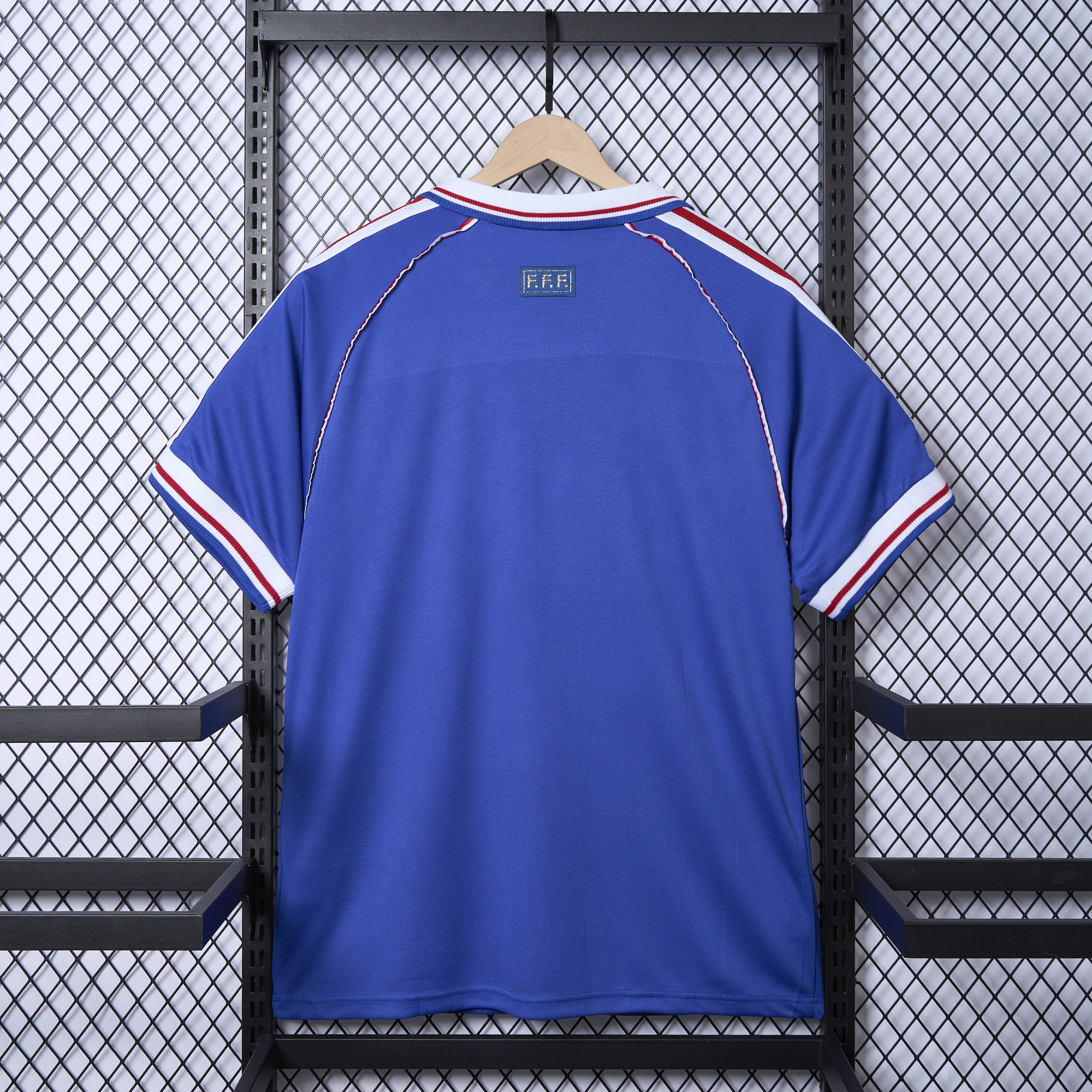 unitedfutballjersey-Retro France 1998 Home Stadium Jersey (with 1998 World Cup mark on right chest)