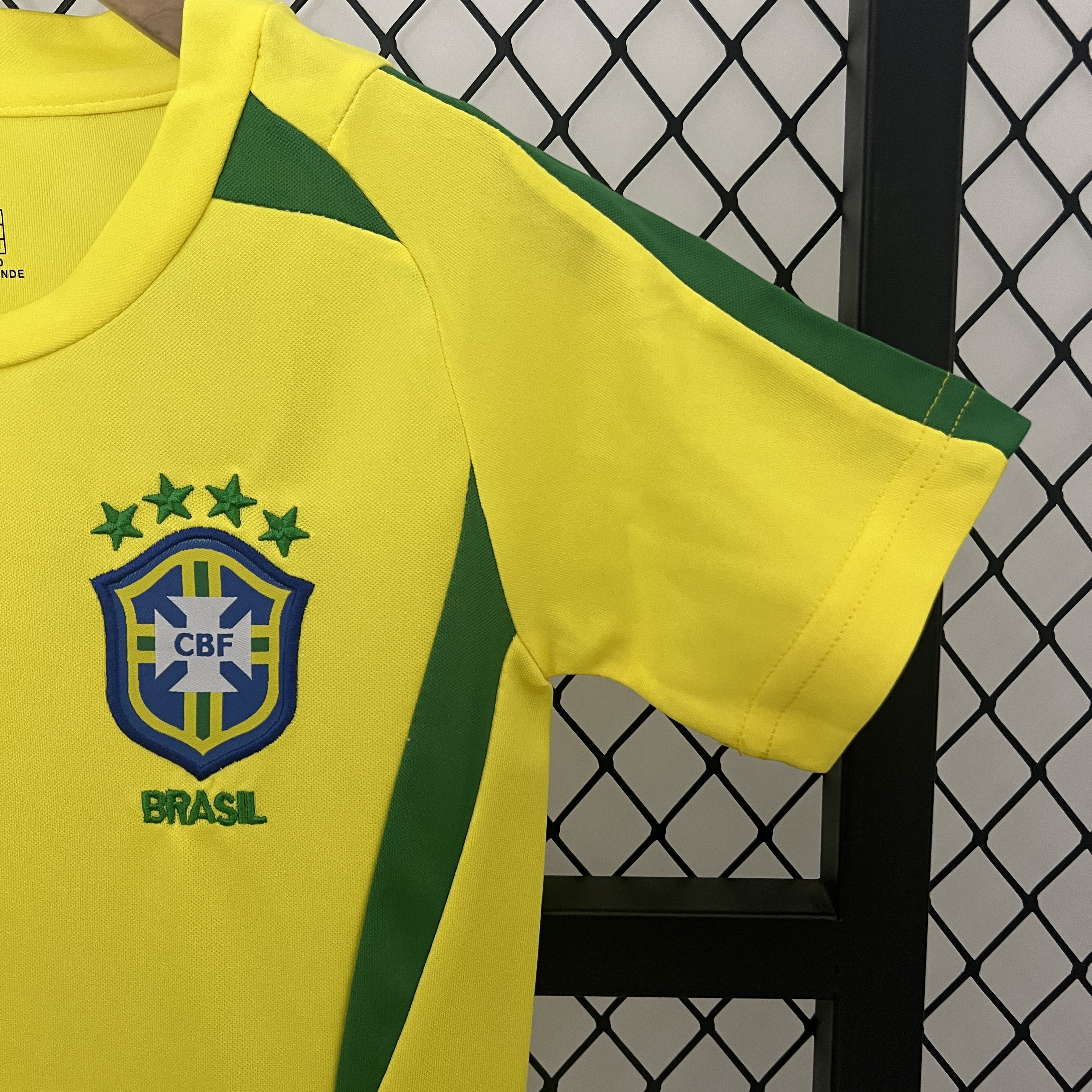 ManixJersey.com | Retro Brazil 2002 Home Stadium Kids Kit -Customize Name, Number and Patch | Worldwide Shipping