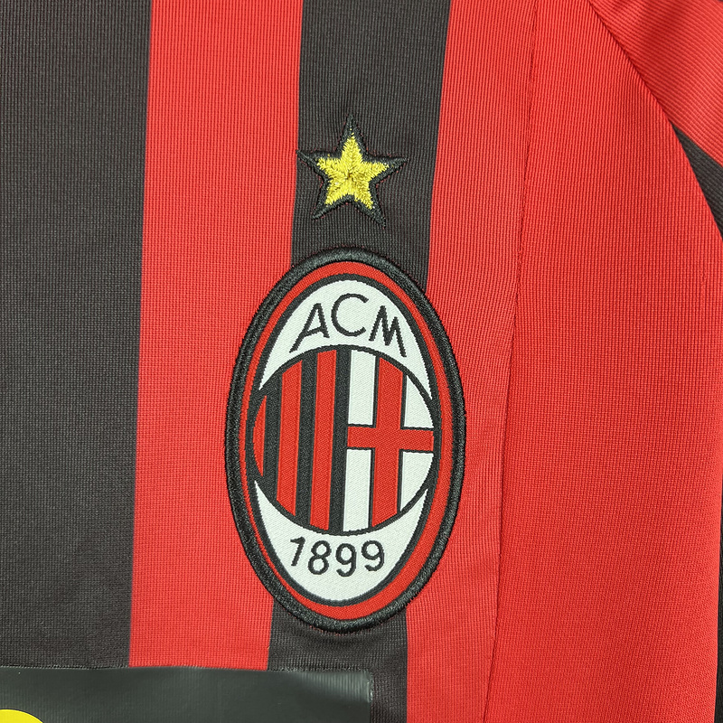 ManixJersey.com | Retro AC Milan 2007-08 Home Long Sleeve Jersey -Customize Name, Number and Patch | Worldwide Shipping