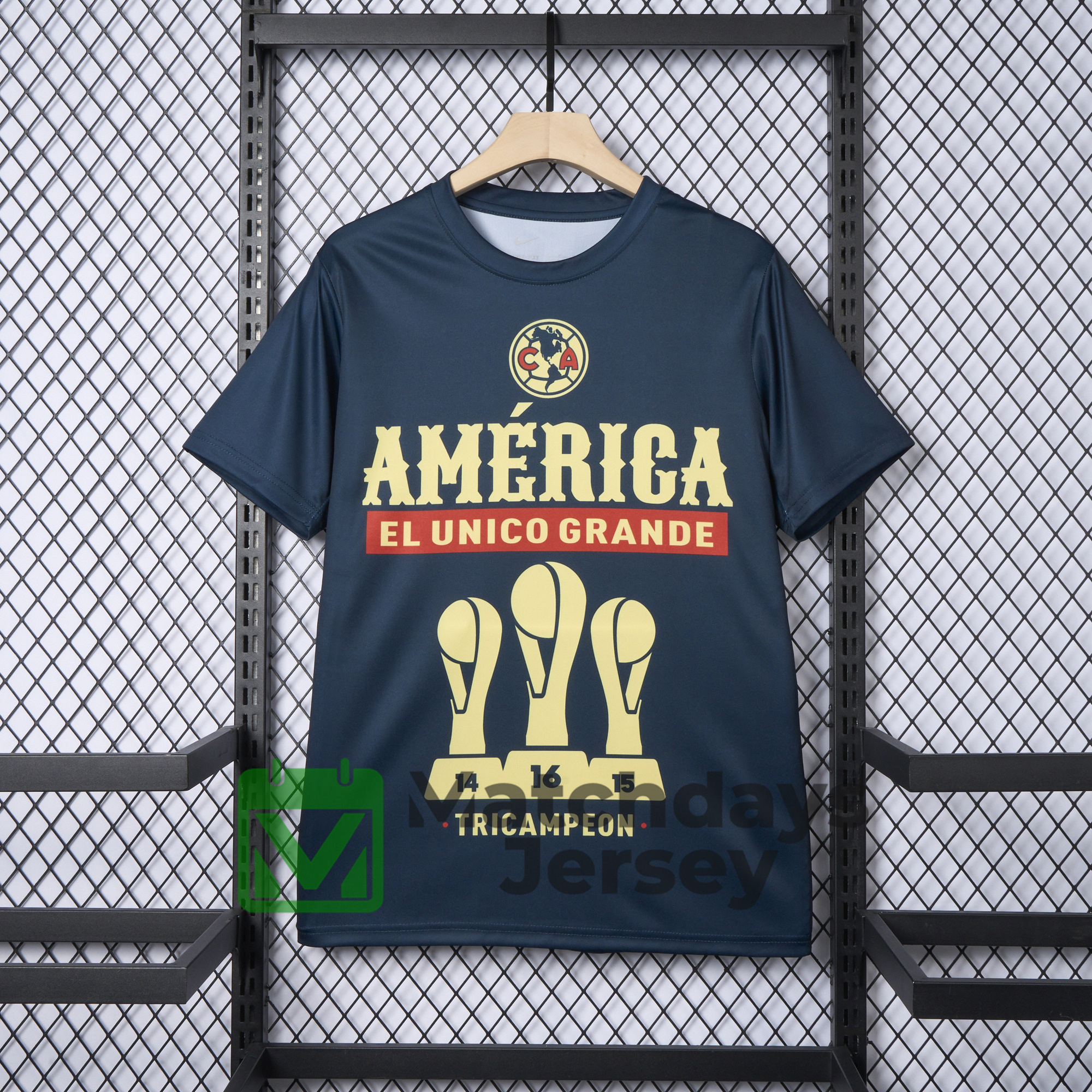 GlobeJersey-Club América 2024 Triple Championship Commemorative Edition Jersey - Deep Blue