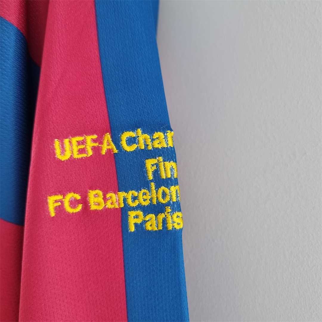 SIUjerseys-Retro Barcelona 05-06 Home Long Sleeve Jersey - UEFA Champions League Final