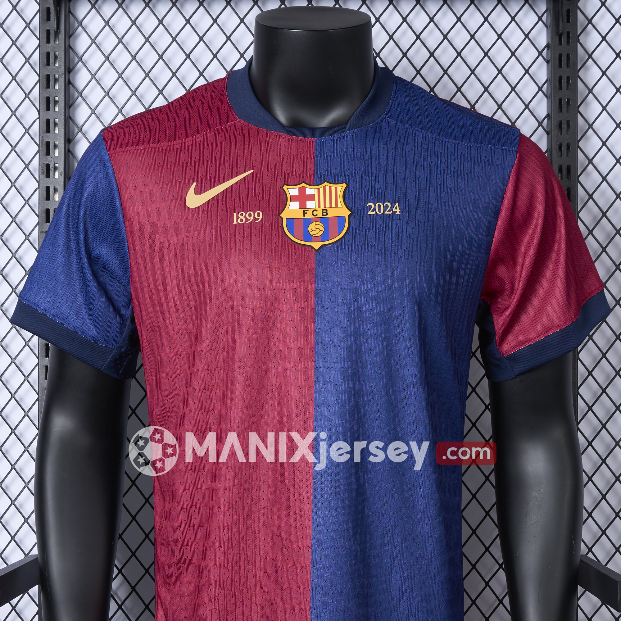 ManixJersey.com | Barcelona 24-25 Home Unsponsored Anniversary Jersey - Player Version -Customize Name, Number and Patch | Worldwide Shipping