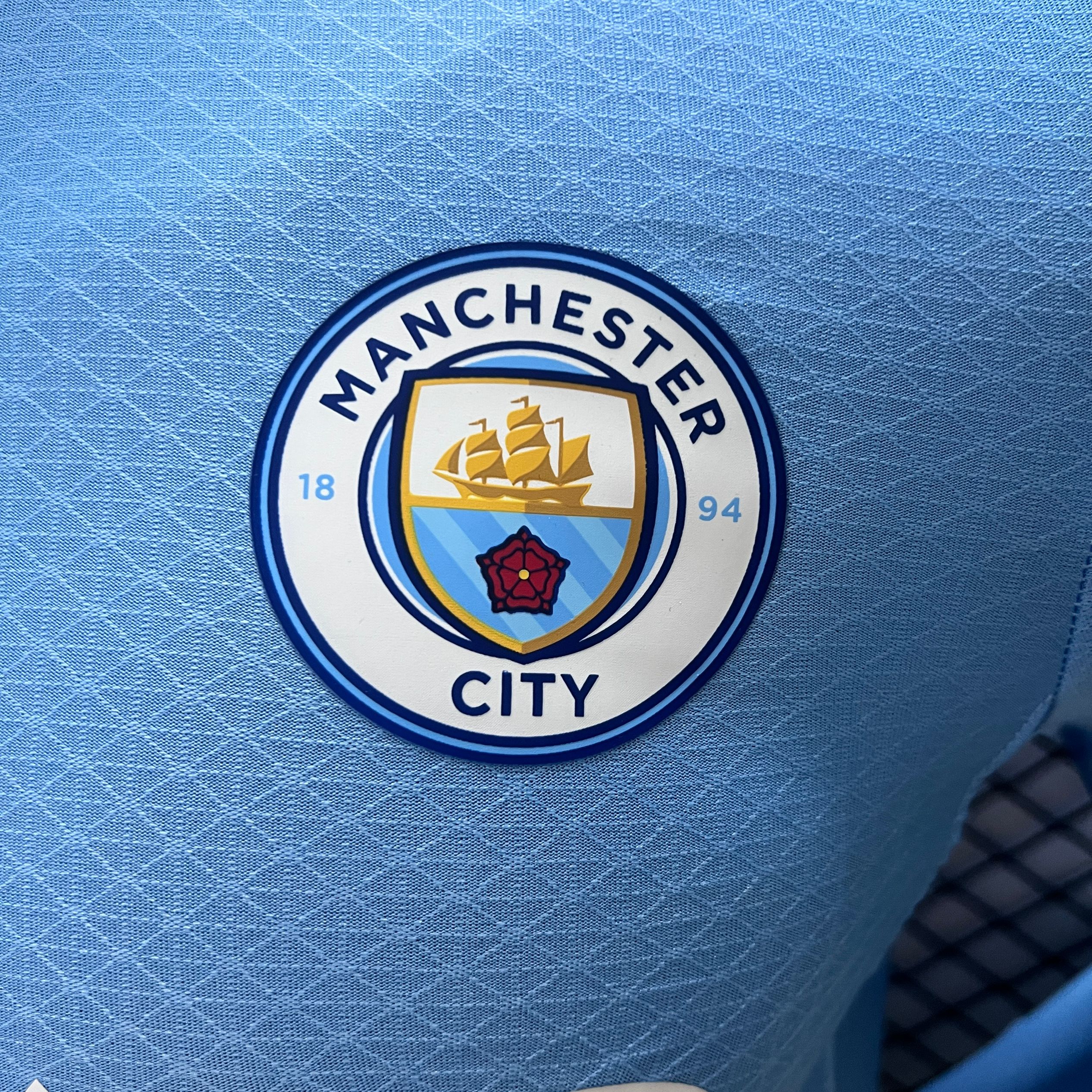 ManixJersey.com | Manchester City 24-25 Home Long Sleeve Jersey - Player Version -Customize Name, Number and Patch | Worldwide Shipping