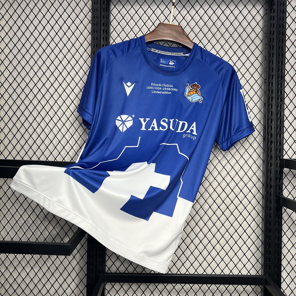 ManixJersey.com | Real Sociedad 24-25 Chillida Special Jersey - Fans Version -Customize Name, Number and Patch | Worldwide Shipping