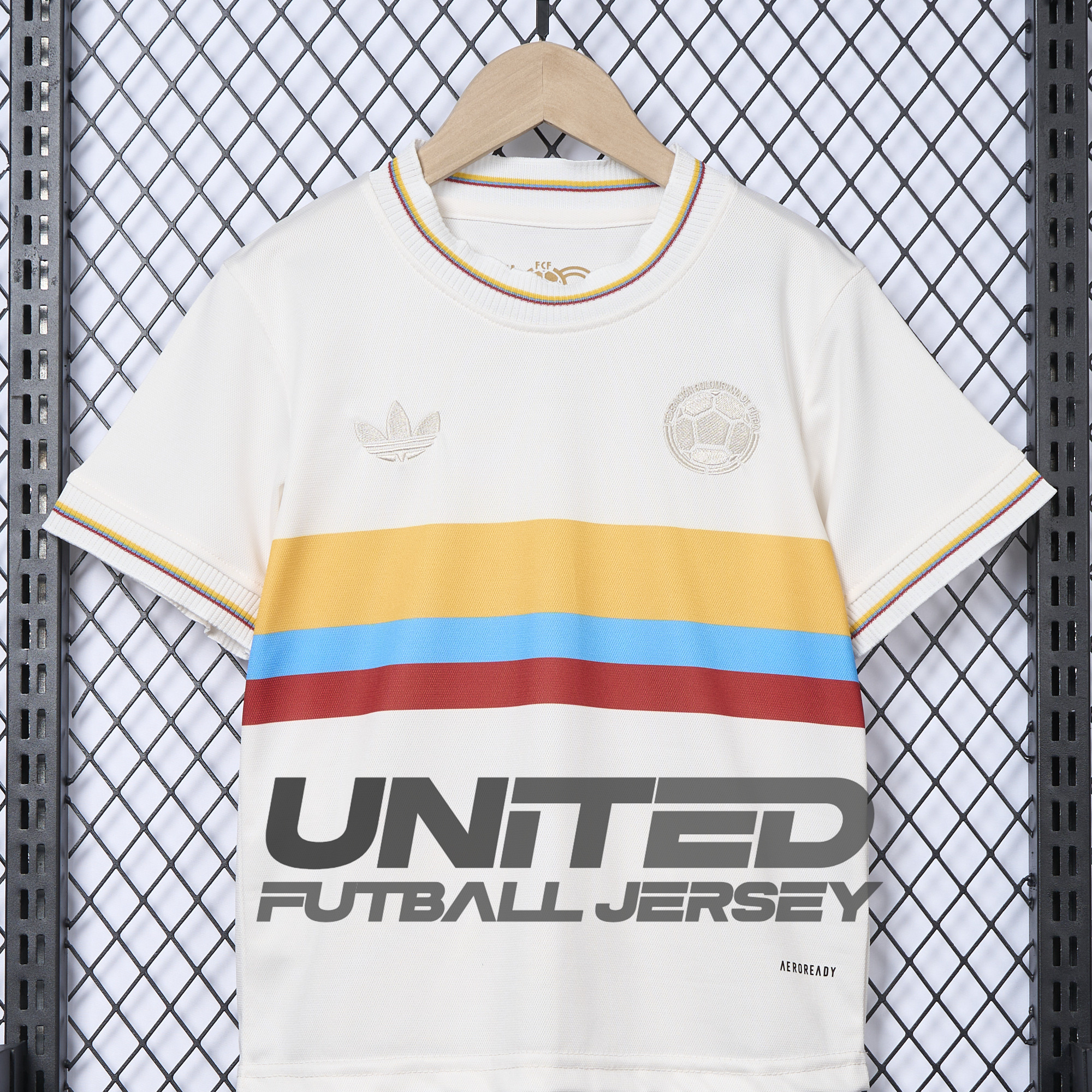 unitedfutballjersey-Colombia 2024 100th Anniversary Kids Kit