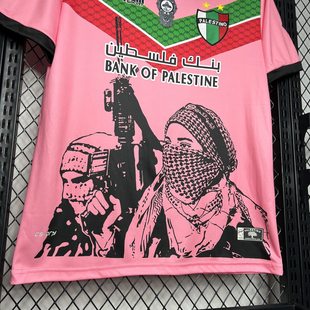 SIUjerseys-Club Deportivo Palestino 24-25 Pink Graffiti Jersey - Fans Version