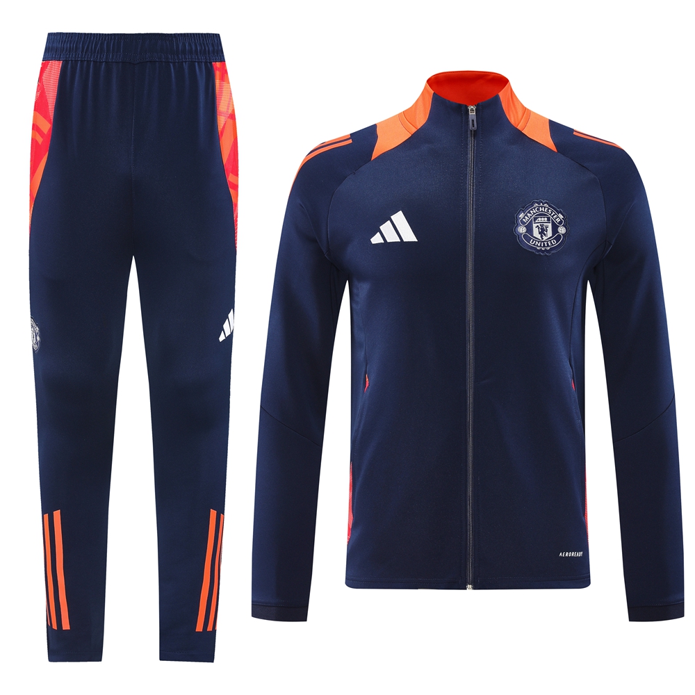 ManixJersey.com | Manchester United 24-25 Jacket Training Tracksuit - Royal Blue -Customize Name, Number and Patch | Worldwide Shipping