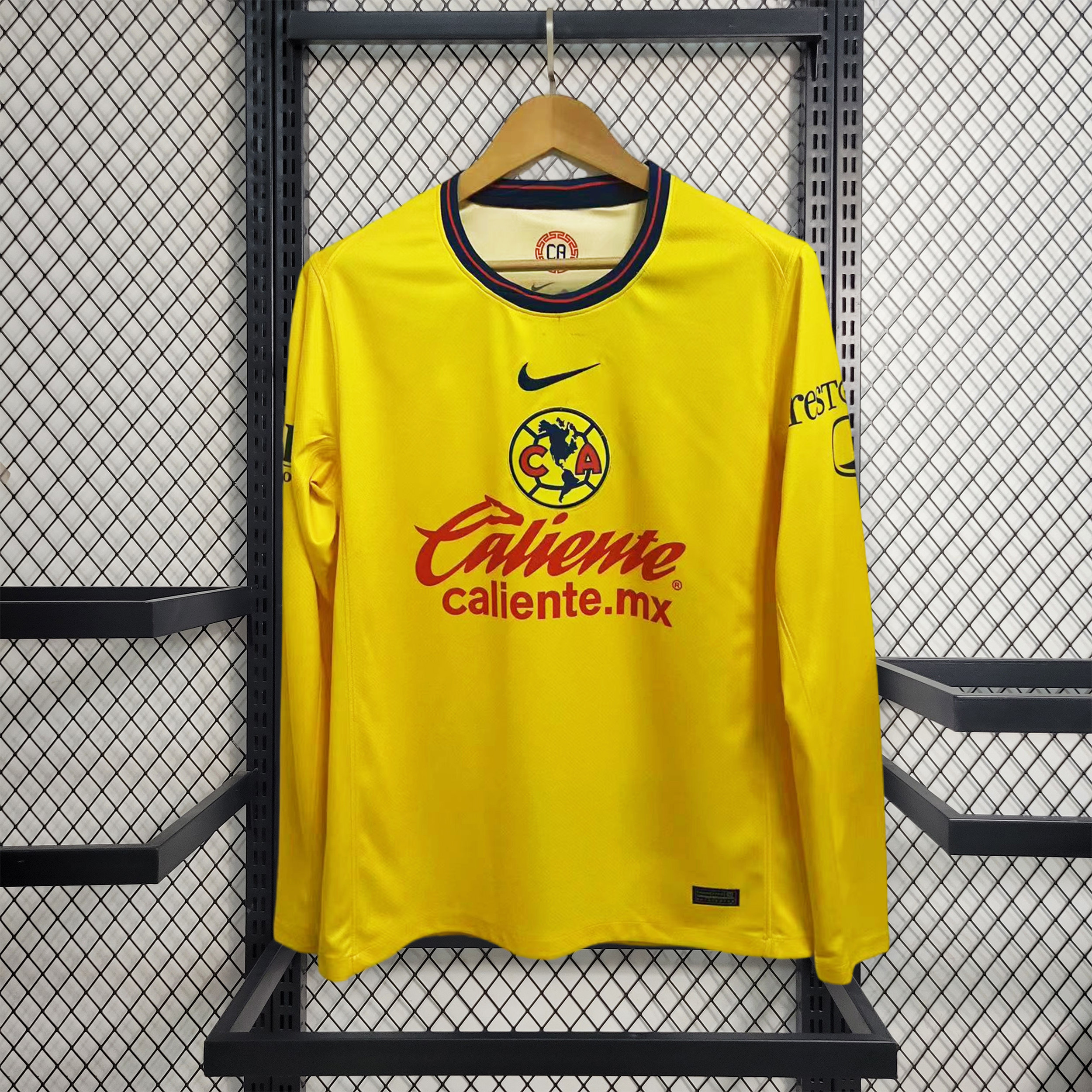 JerseysGala.com | Club América 24-25 Home Long Sleeve Jersey - Fans Version -Customize Name, Number and Patch | Worldwide Shipping
