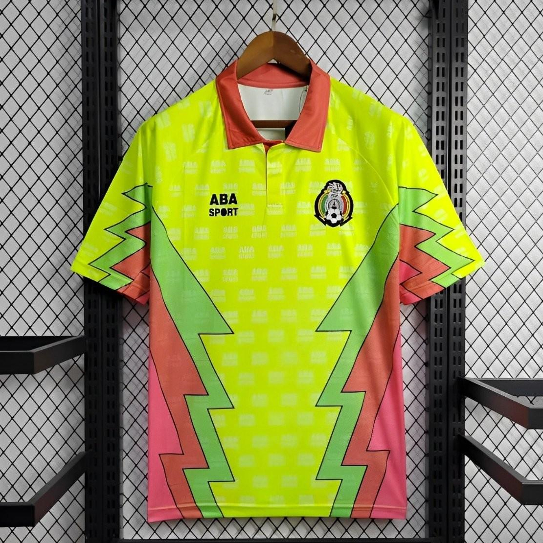 SIUjerseys-Retro Mexico 1995 Goalkeeper Green Jersey