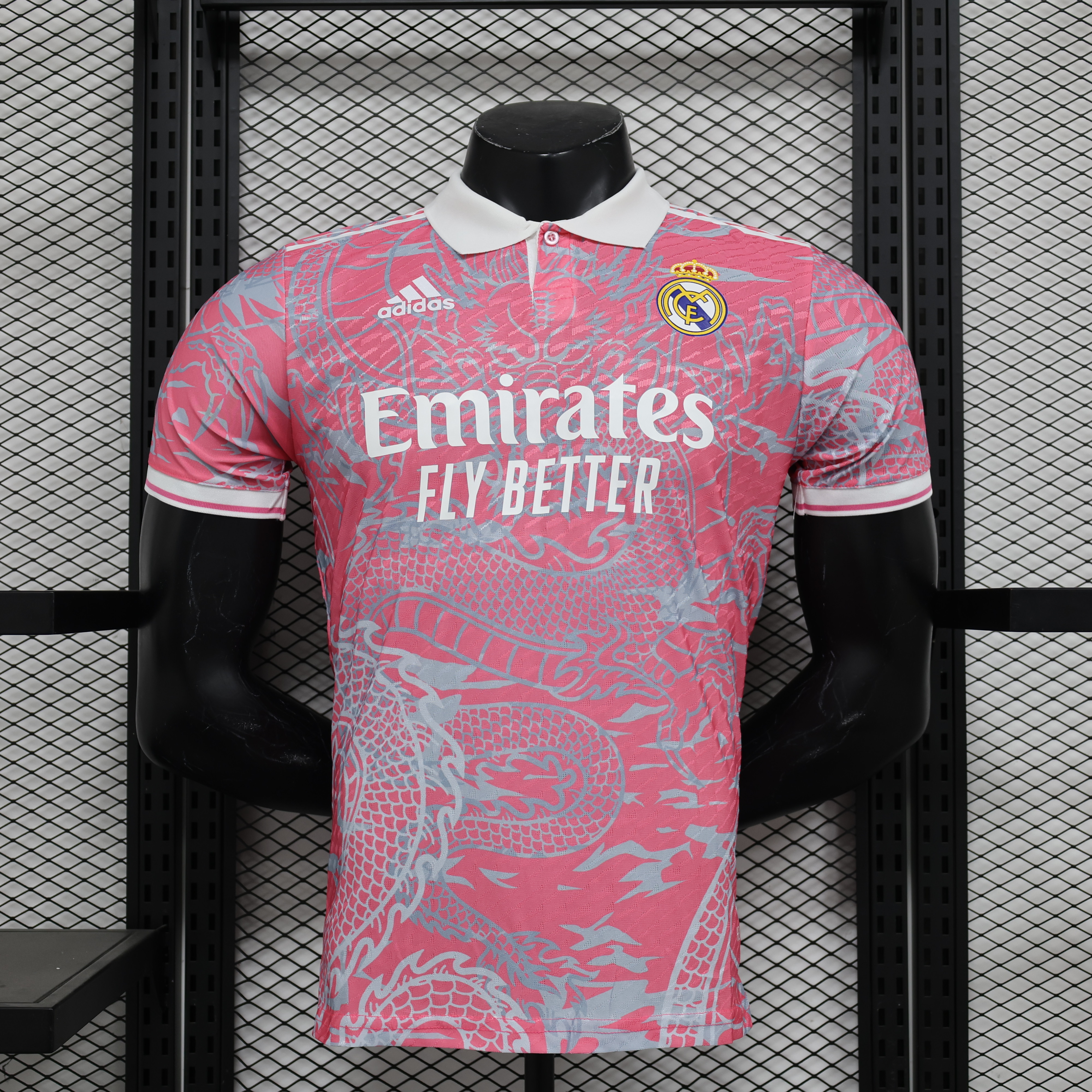 JerseysGala.com | Real Madrid 24-25 Pink Loong Special Edition Jersey - Player Version -Customize Name, Number and Patch | Worldwide Shipping