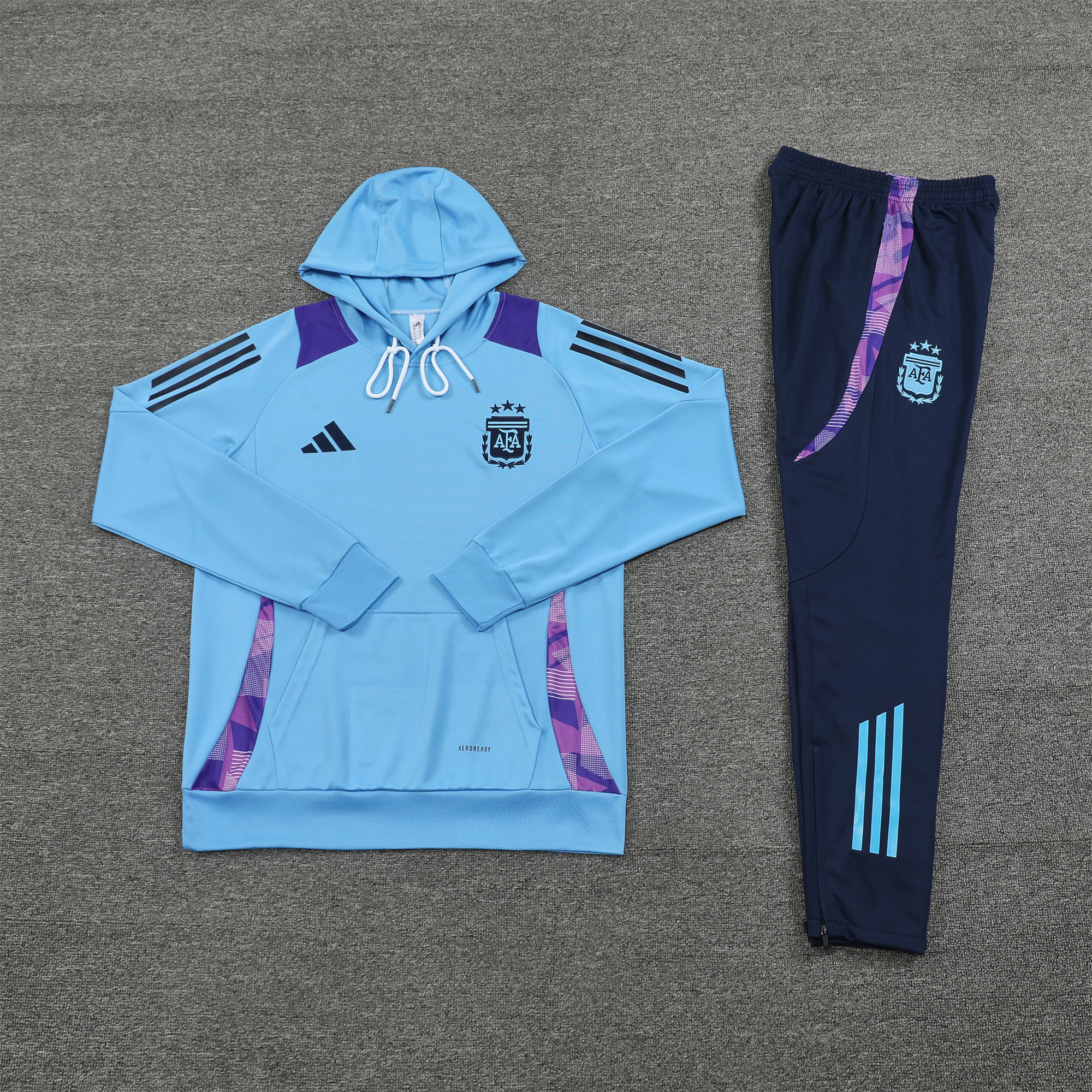 JerseysGala.com | Argentina 24-25 Long Sleeve Training Set - Blue Top and Deep Blue Pants -Customize Name, Number and Patch | Worldwide Shipping