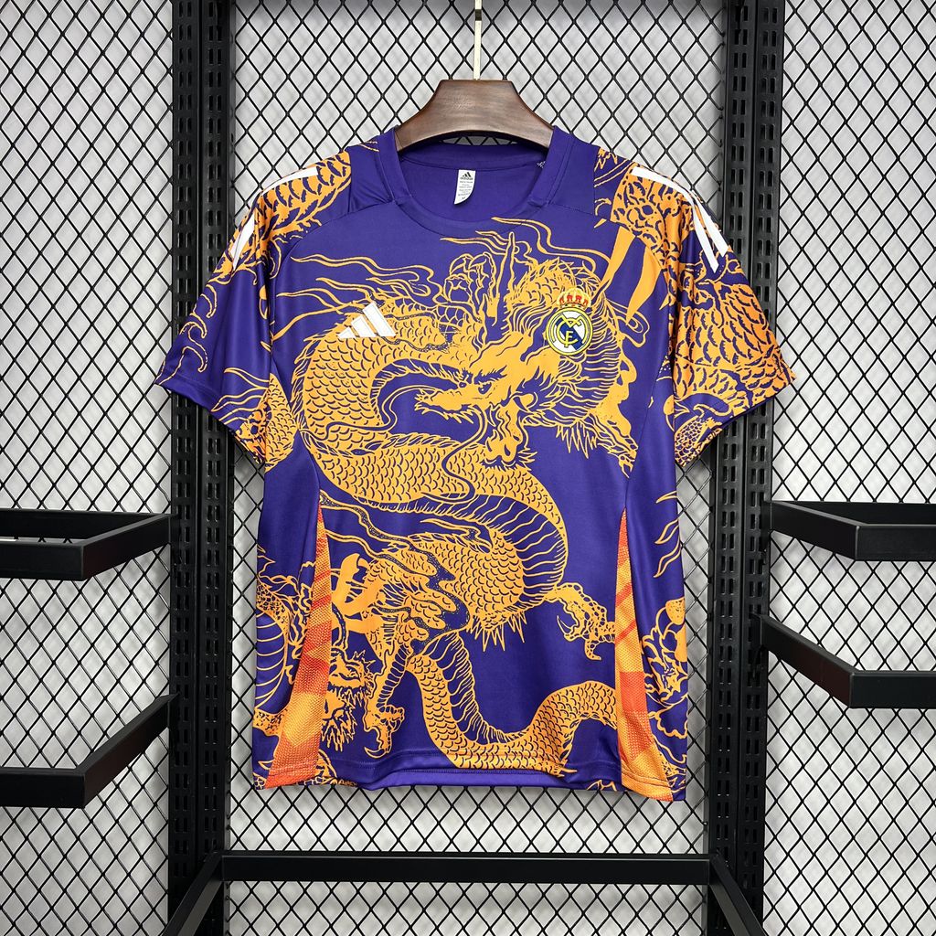 JerseysGala.com | Real Madrid 24-25 Orange Dragon Special Edition Jersey - Fans Version -Customize Name, Number and Patch | Worldwide Shipping