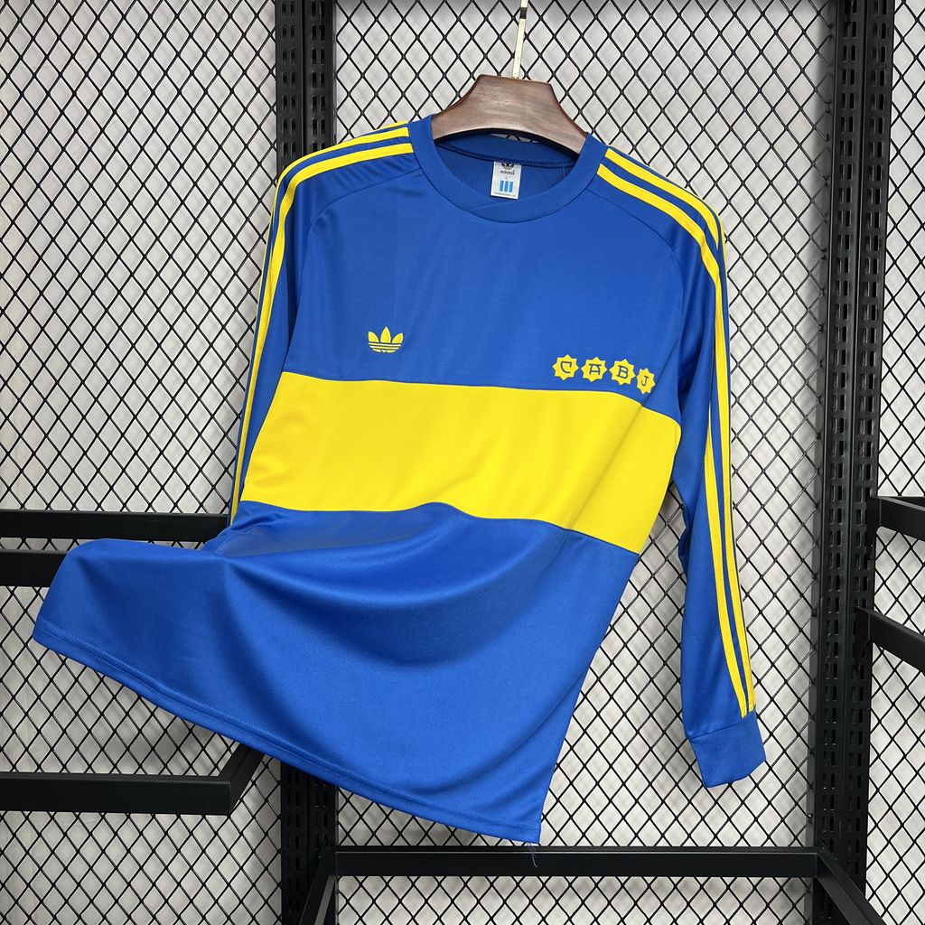 JerseysGala.com | Retro Boca Juniors 1981-82 Home Long Sleeve Jersey -Customize Name, Number and Patch | Worldwide Shipping