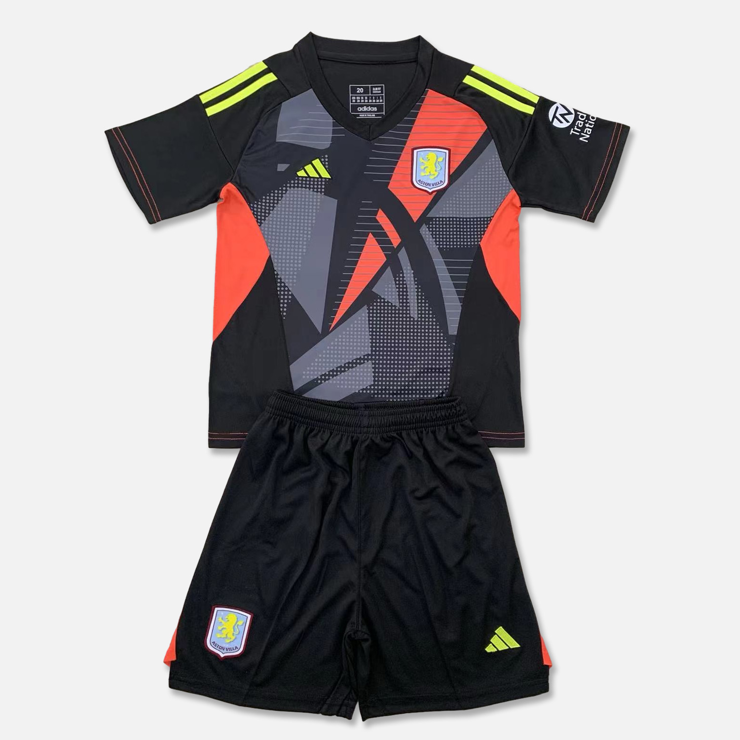 JerseysGala.com | Aston Villa 24-25 Black Goalkeeper Kids Kit -Customize Name, Number and Patch | Worldwide Shipping