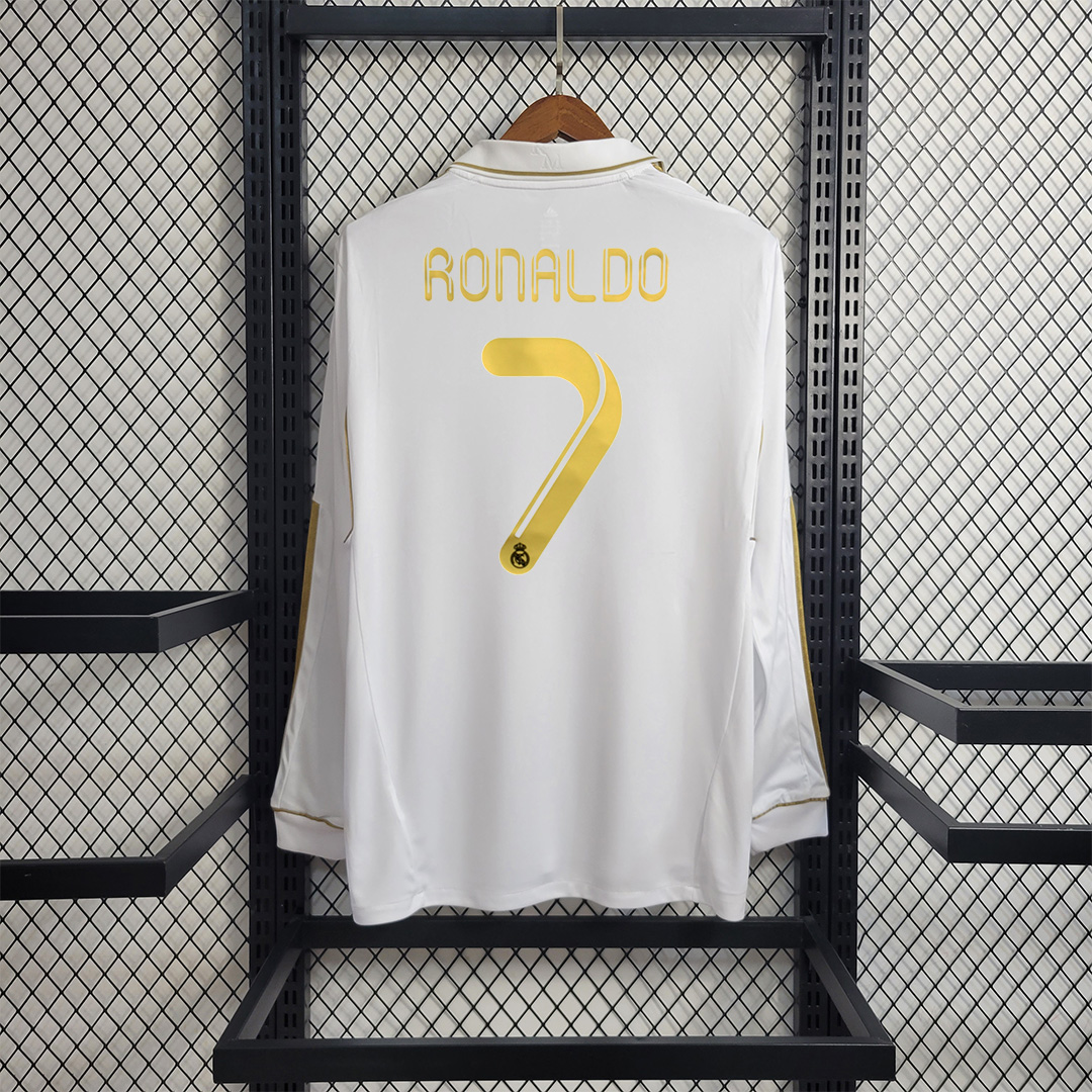 JerseysGala.com | Real Madrid Retro 11-12 Home Long Sleeve Jersey -Customize Name, Number and Patch | Worldwide Shipping