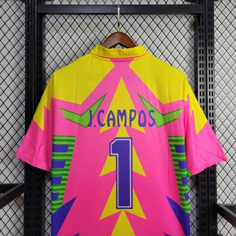ManixJersey.com | Retro Mexico 1998 World Cup Goalkeeper Pink Yellow Jersey -Customize Name, Number and Patch | Worldwide Shipping