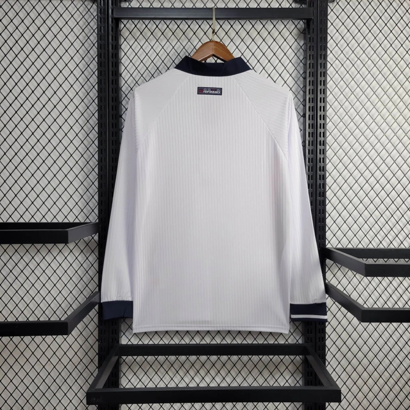 foot-Retro England 1998 Home Stadium Long Sleeve Jersey