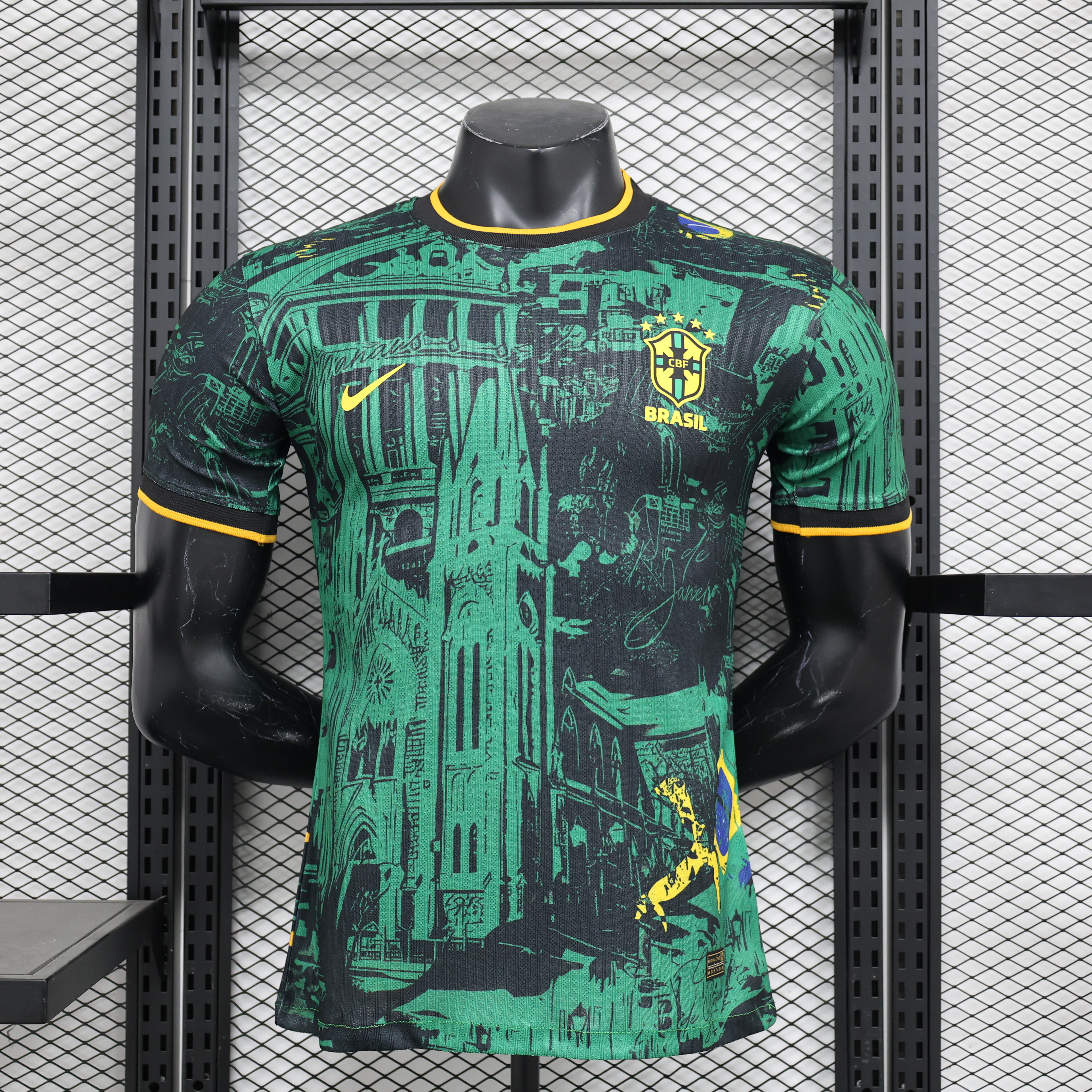 SIUjerseys-Brazil 2024 Black and Green Church Jersey - Player Version