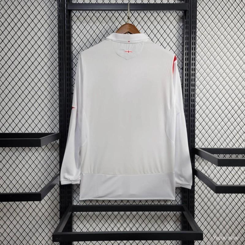 ManixJersey.com | Retro England 2006 Home Long Sleeve Jersey -Customize Name, Number and Patch | Worldwide Shipping