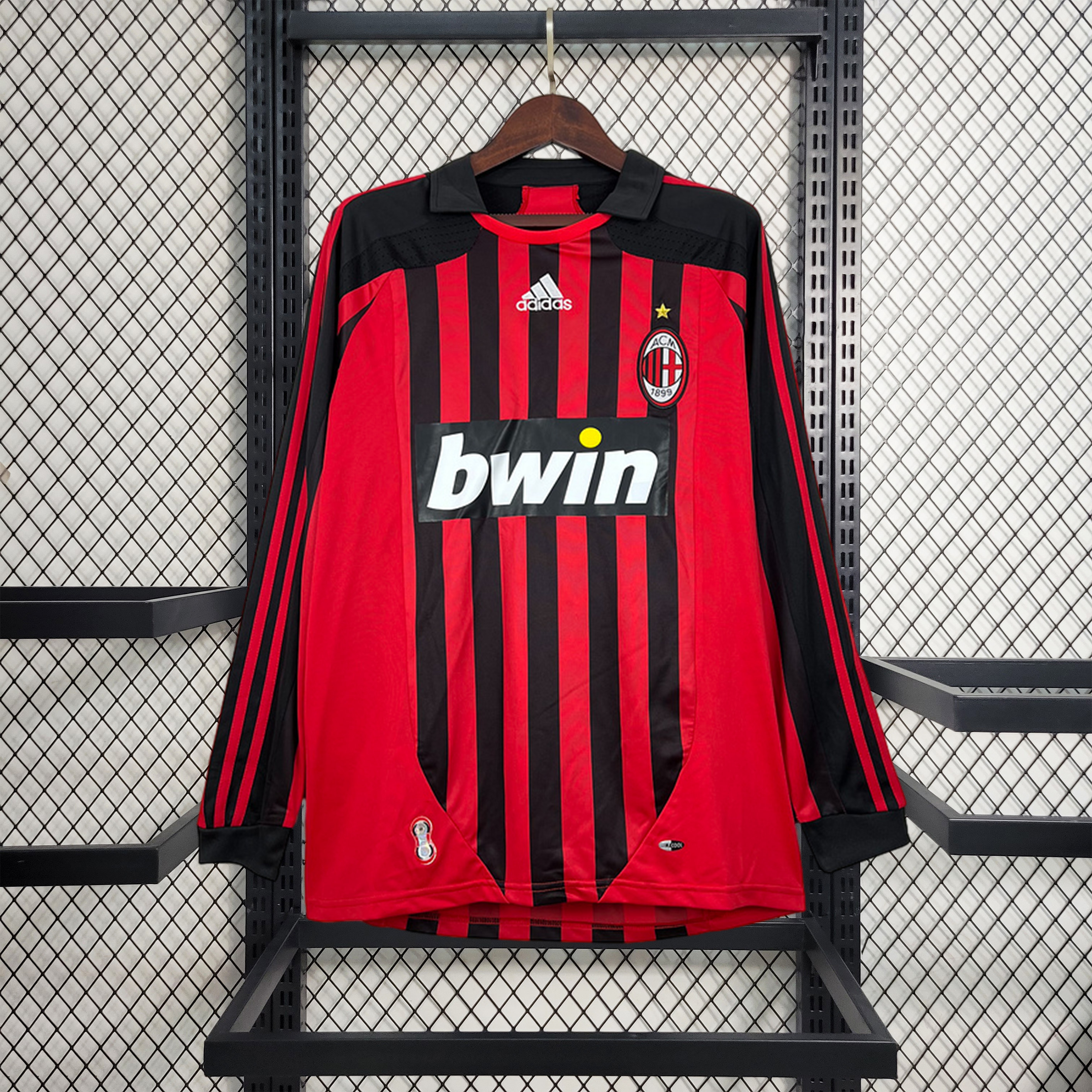 ManixJersey.com | Retro AC Milan 2007-08 Home Long Sleeve Jersey -Customize Name, Number and Patch | Worldwide Shipping